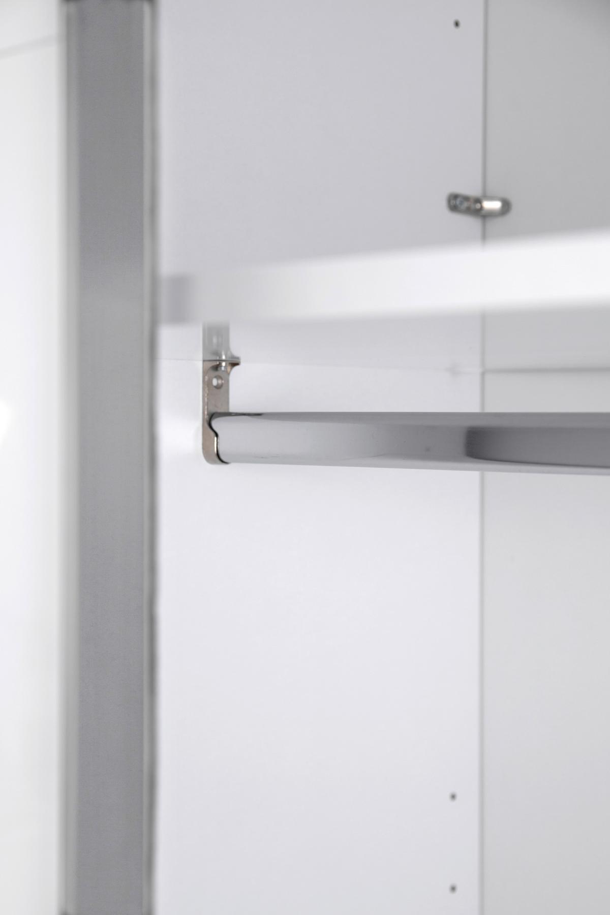SCHIEBETÜRENSCHRANK Viva Weiß Hochglanz B: 150cm - Weiß Hochglanz/Weiß, MODERN, Holzwerkstoff (150/210/62cm) - P & B