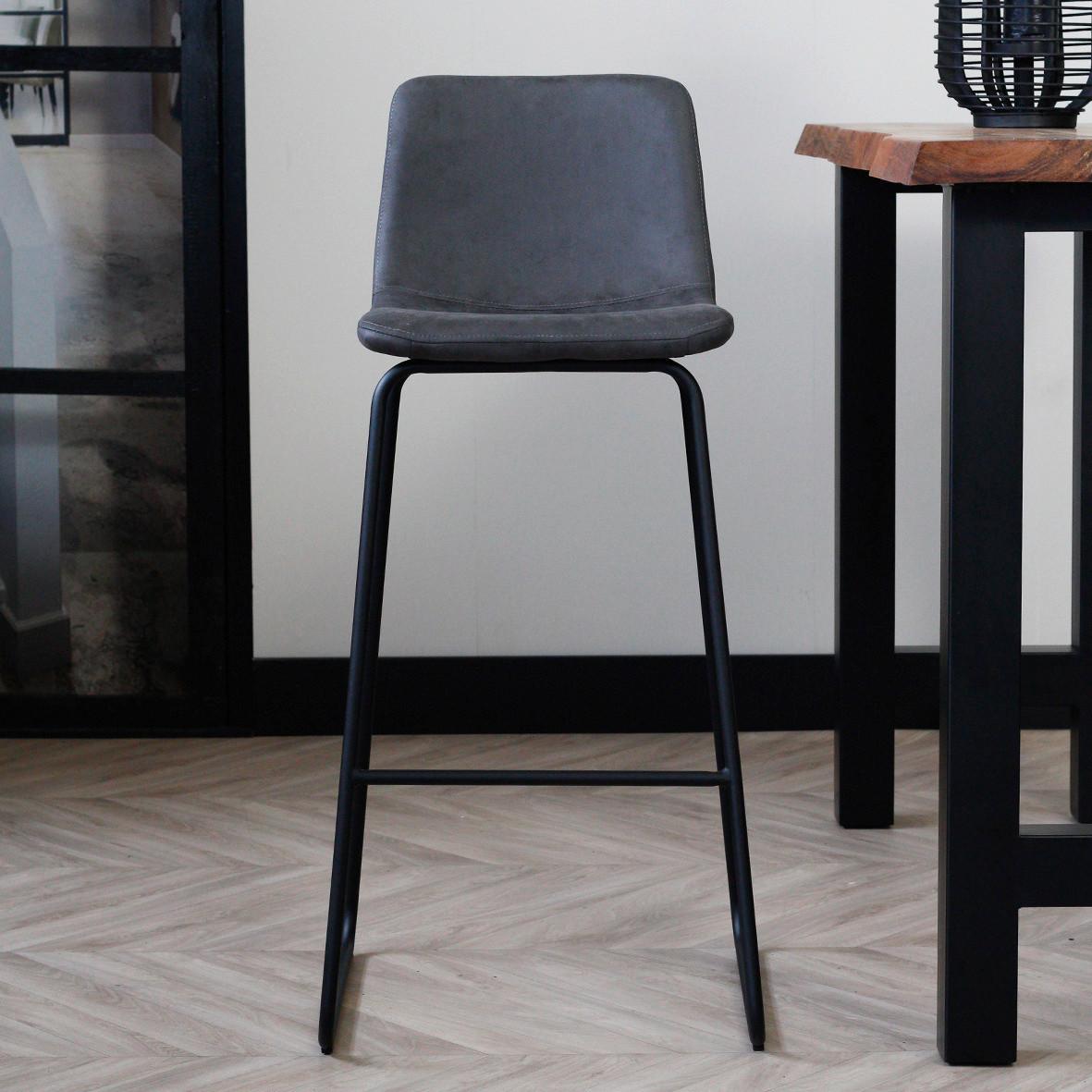 Barhocker-Set Byron - Anthrazit/Schwarz, LIFESTYLE, Kunststoff/Metall (48/102/54cm) - MID.YOU