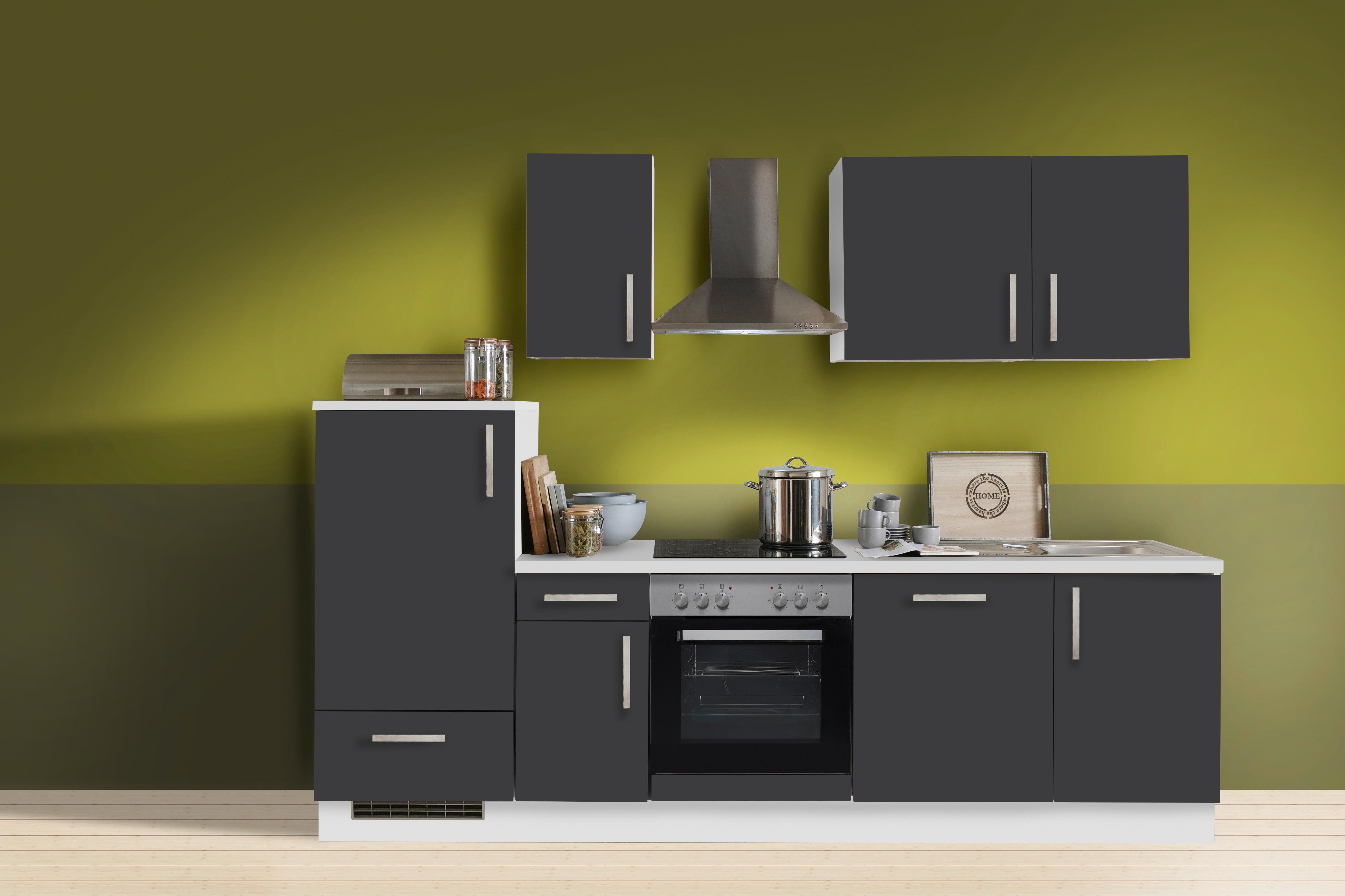 Küchenblock White-Premium - Schieferfarben/Weiß, KONVENTIONELL, Holzwerkstoff (270cm) - Menke