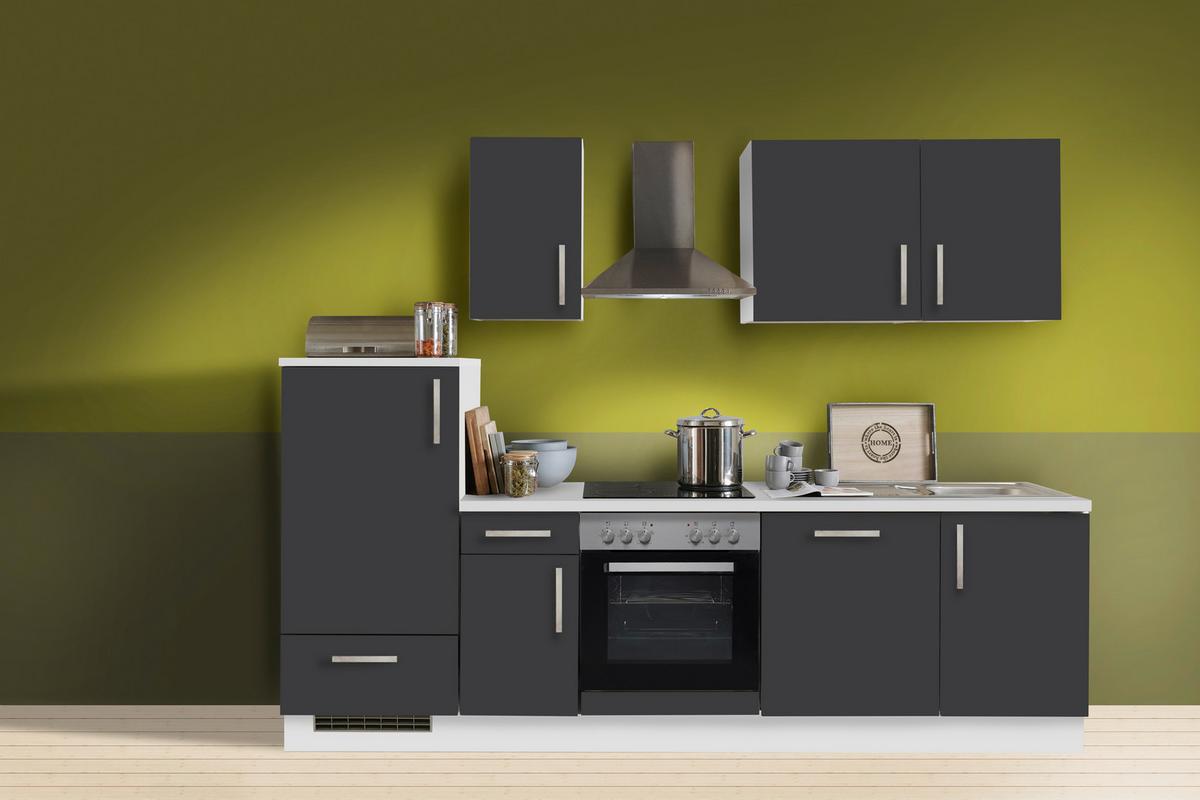 Küchenblock White-Premium - Schieferfarben/Weiß, KONVENTIONELL, Holzwerkstoff (270cm) - Menke