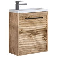 Waschbeckunterschrank B: 40 cm, Eiche Wotan - Eiche Wotan/Weiß, Basics, Keramik/Holzwerkstoff (40/50/22cm) - P & B
