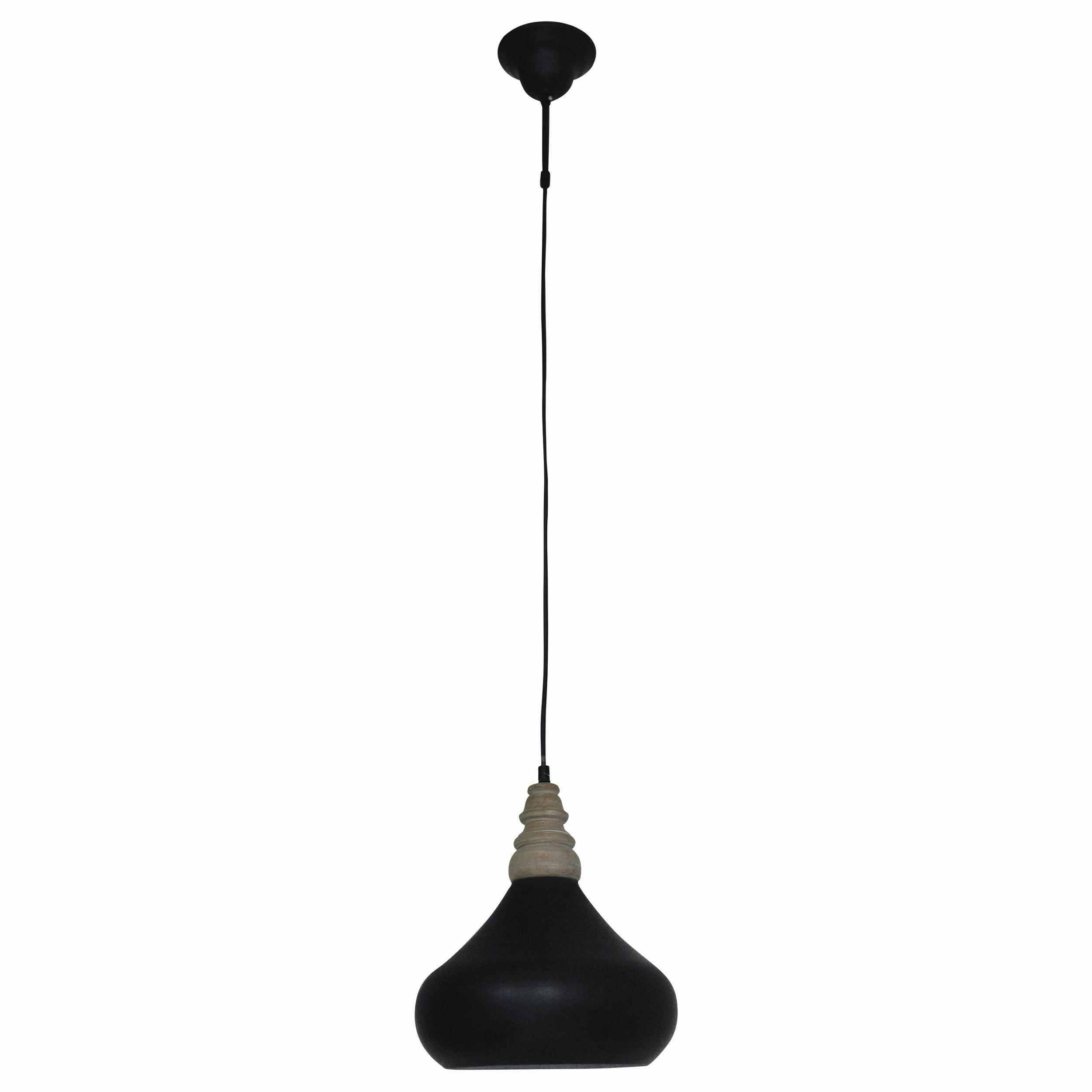 Hängeleuchte Pinhead H: 120 cm 1-Flammig - Anthrazit, KONVENTIONELL, Holz/Metall (26/120cm) - Näve