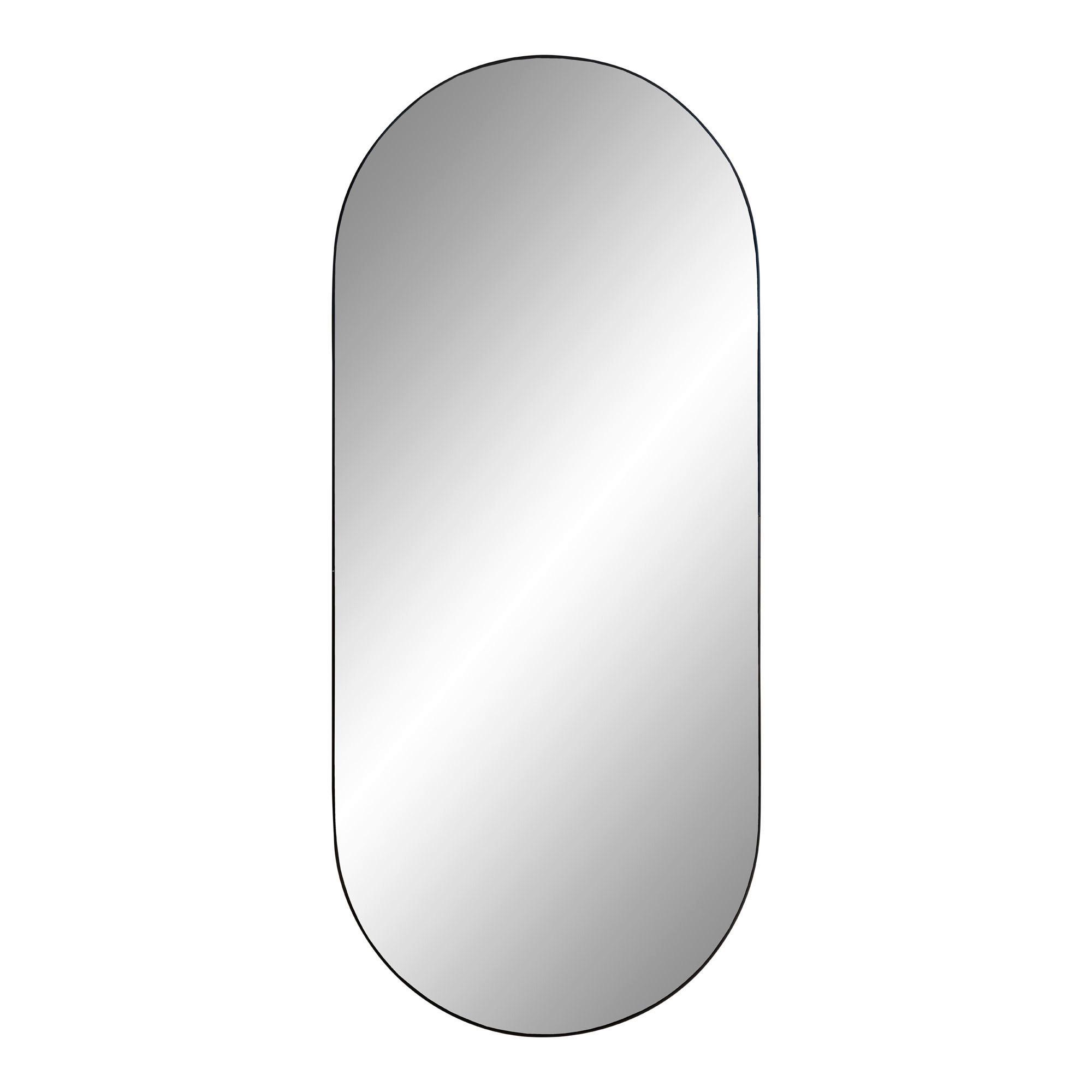 Wandspiegel Jersey Schwarz B: 80 cm - Schwarz, Design, Glas/Metall (80/0.5/35cm)