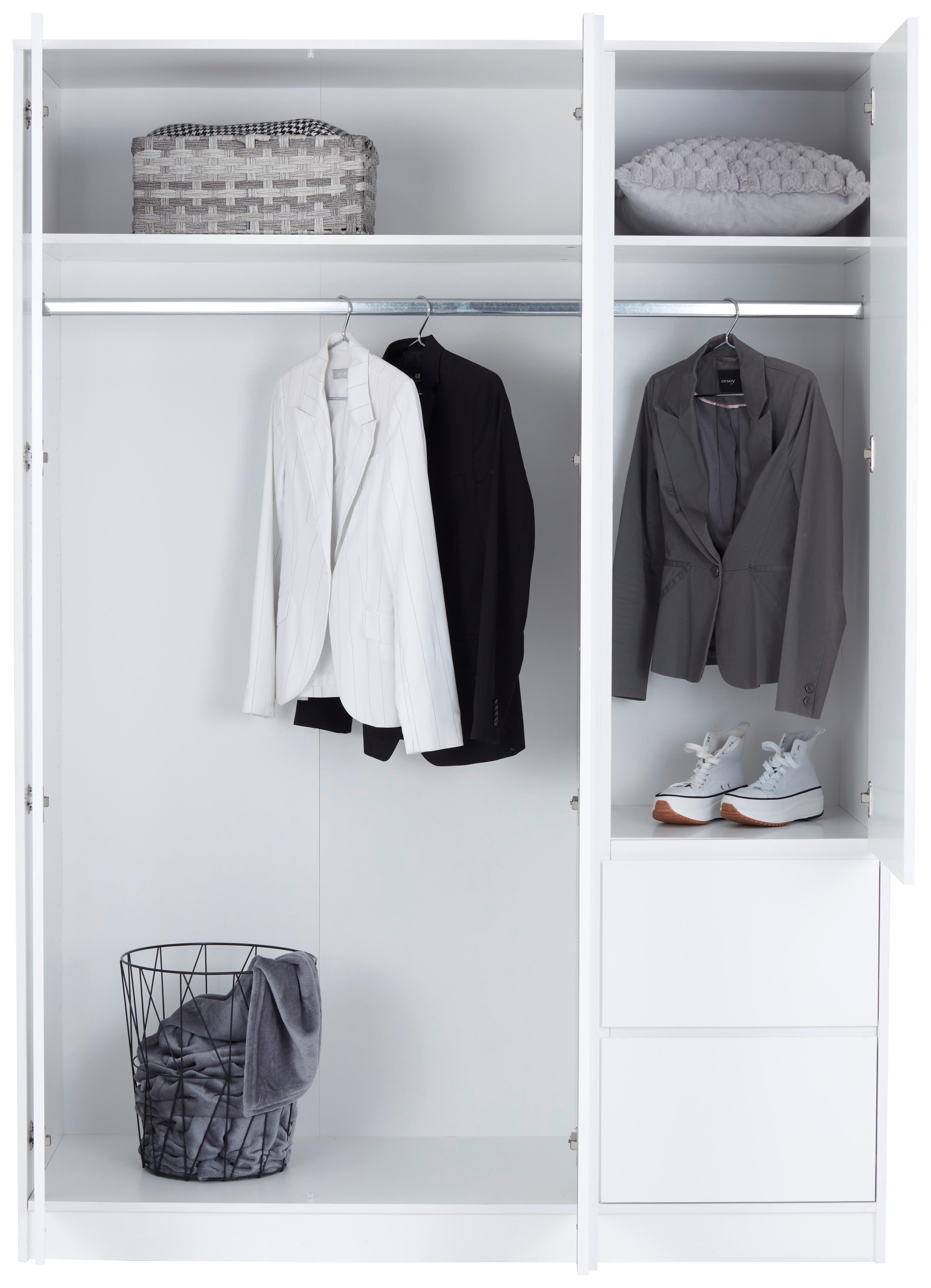 Drehtürenschrank 146,8cm Basit Weiß Dekor