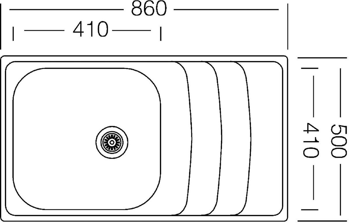 Spüle Respekta Edelstahl Bxt: 86x50 Cm - Edelstahlfarben, Trend, Metall (86/19/50cm) - Respekta