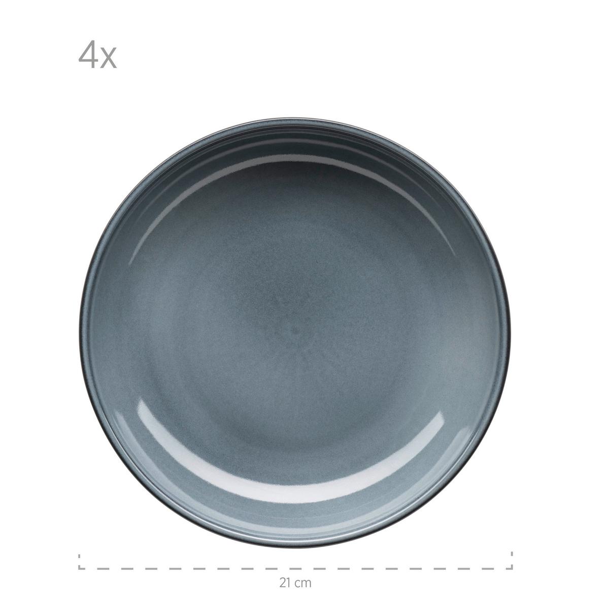 Tafelservice Livio Blaugrau 4 Personen - Blaugrau, Basics, Keramik - Mäser