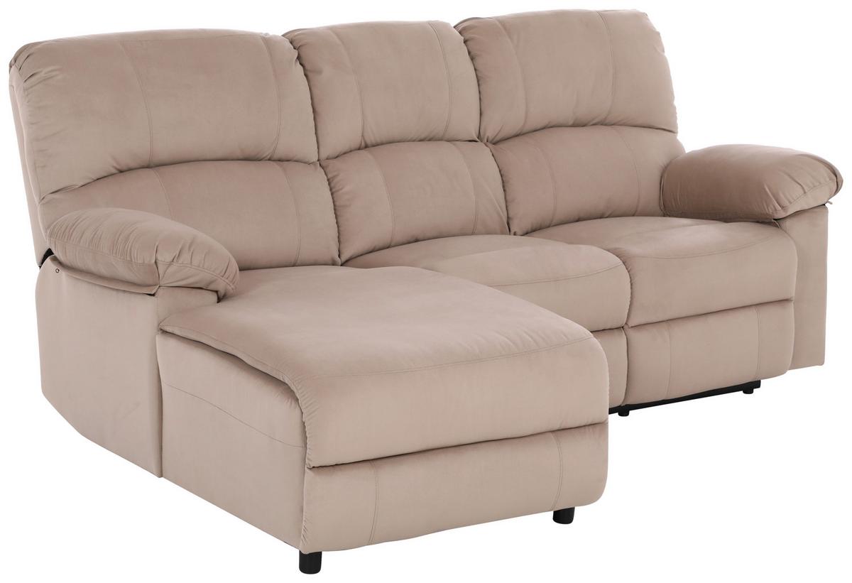 Ecksofa Boston - Beige/Schwarz, Basics, Textil/Metall (159/216cm) - P & B