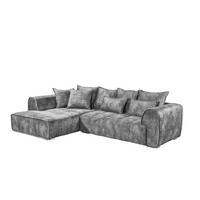 Ecksofa London Grau S: 197/320 cm - Silberfarben/Grau, MODERN, Textil (197/320cm) - MID.YOU