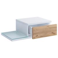 Nachkästchen Weiß, Honigeiche H: 15 Cm Konsila M - Honigeiche/Weiß, MODERN, Glas/Holzwerkstoff (48/15/28cm) - MID.YOU