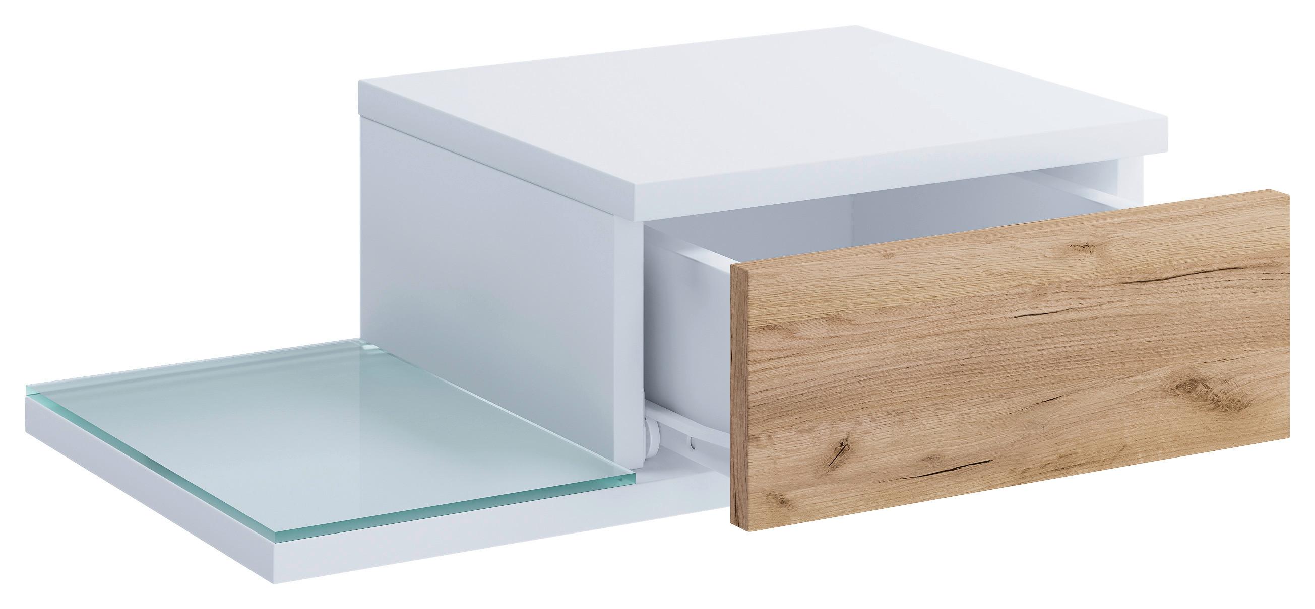 Nachkästchen Weiß, Honigeiche H: 15 cm Konsila M