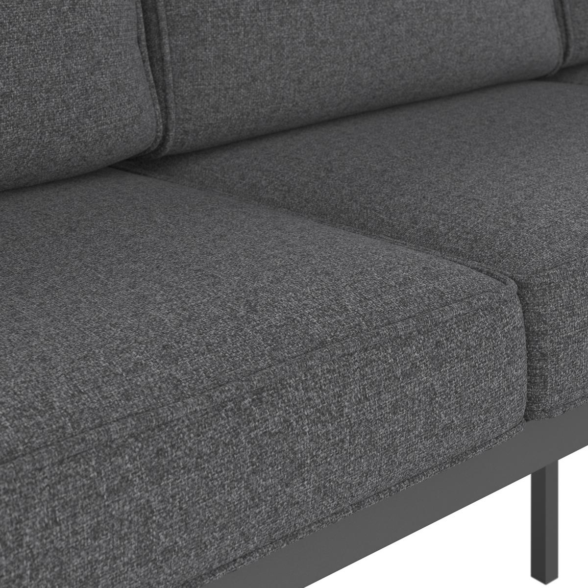 Loungegarnitur Genua - Anthrazit/Schwarz, MODERN, Glas/Textil - Beldano