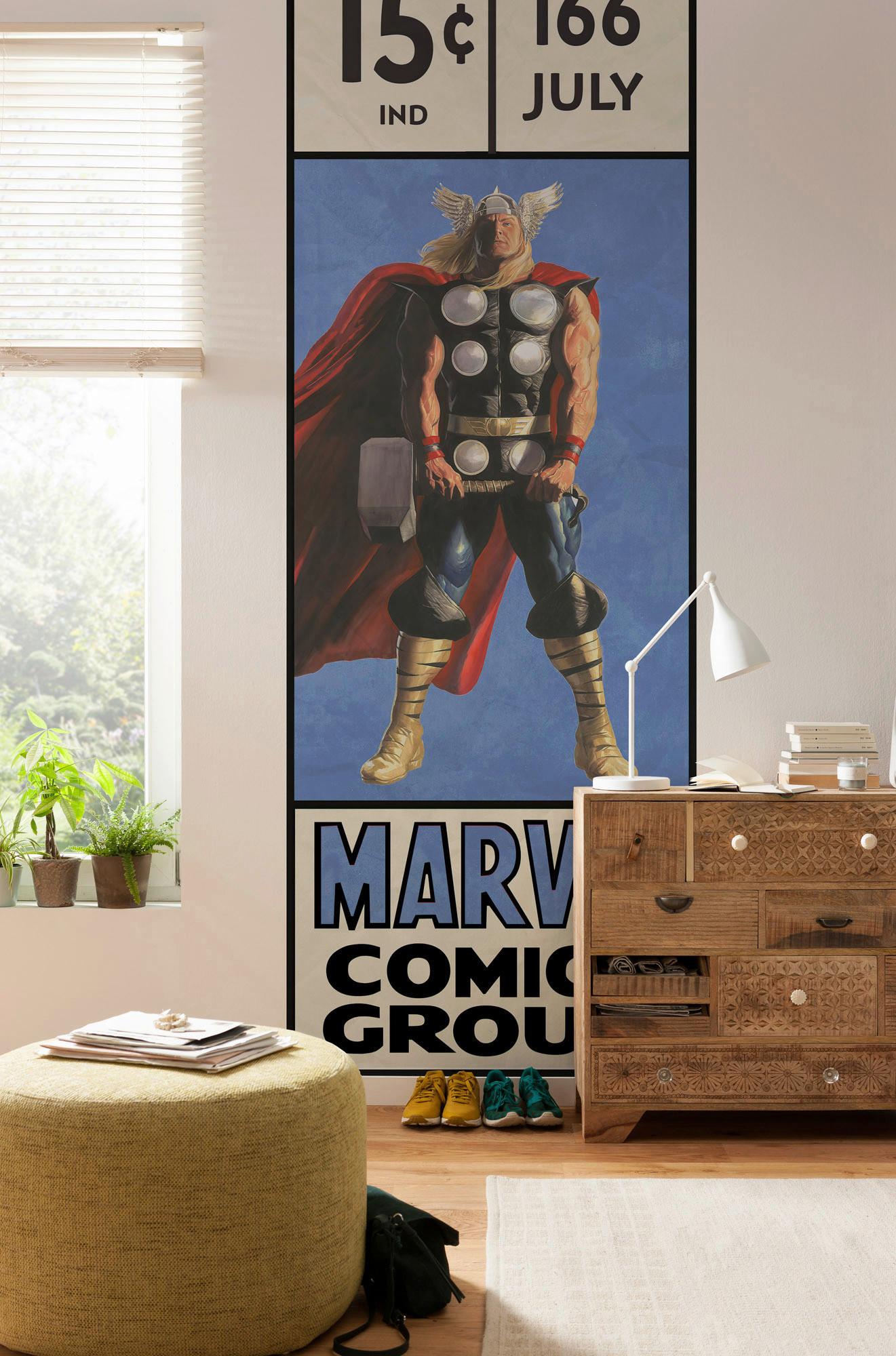 Fototapete Thor Retro Comic Box - Multicolor, Trend, Textil (100/280cm)