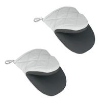 Ofenhandschuh Mark, 2er Set BxHxT: 14,5x16x4,3 cm - Schwarz/Grau, Basics, Textil (14,5/16/4,3cm) - Metaltex
