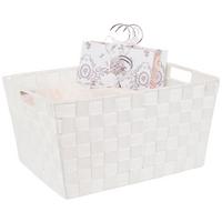 Aufbewahrungskorb Carolyn 38x26 cm Kunststoff Weiß - Türkis/Rosa, Basics, Kunststoff (38/19/26cm) - Ondega