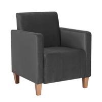 Polstersessel Mit Armlehnen Milla Samt/velours Anthrazit - Anthrazit/Naturfarben, Design, Textil (71/81/70cm) - Max Winzer