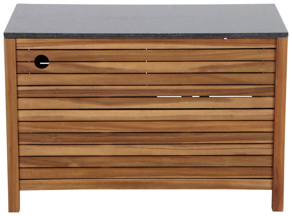 Outdoorküche L19600 - Schwarz/Akaziefarben, MODERN, Holz/Stein (100/67/50cm) - Siena Garden