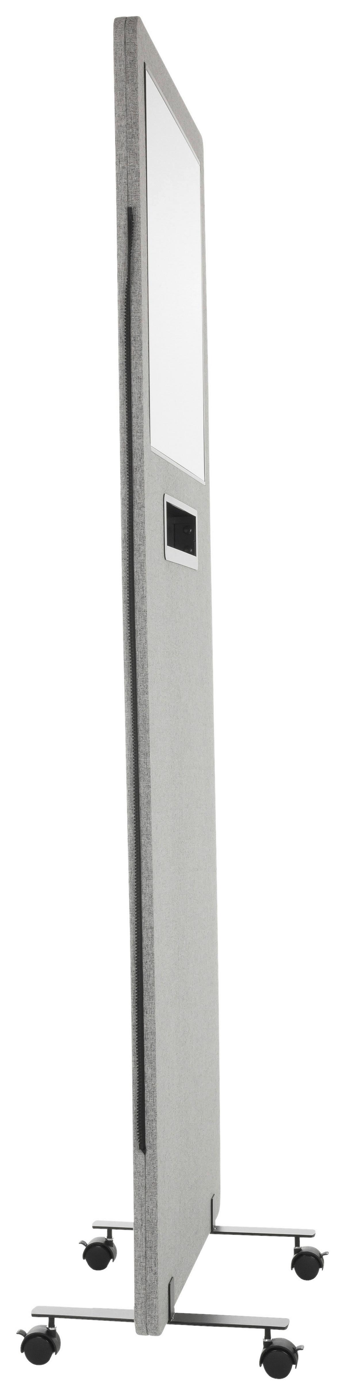 Trennwand Flexmiut Wb - Klar/Hellgrau, Basics, Kunststoff/Textil (60/177/3cm) - MID.YOU