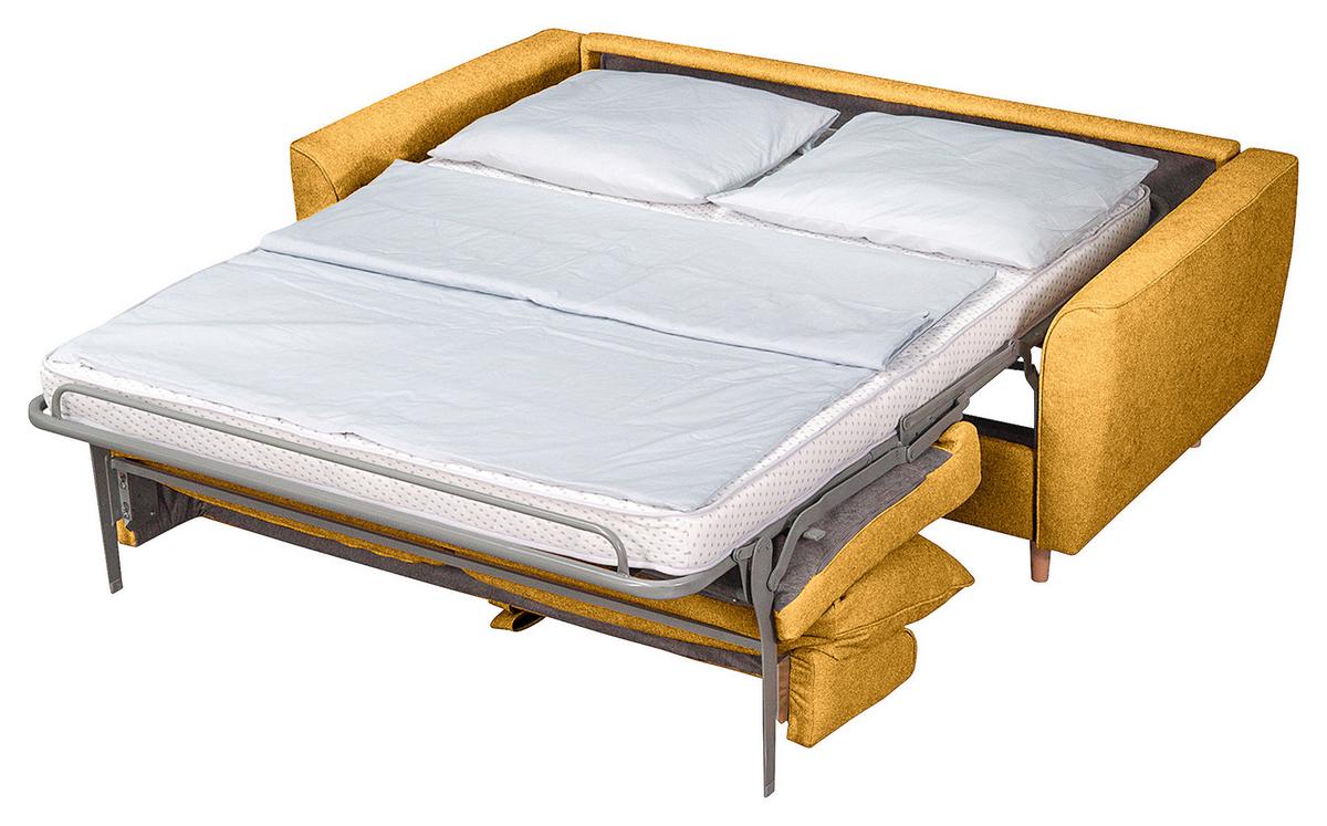 Schlafsofa Winter Senfgelb B: 195 cm - Buchefarben/Senfgelb, Design, Textil (195/90/102cm) - Livetastic