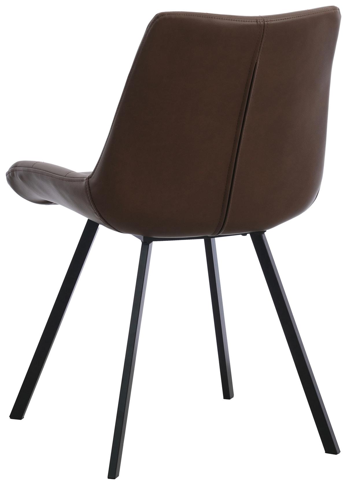 Stuhl Fritz Braun/Schwarz B: 54 cm - Schwarz/Braun, MODERN, Textil/Metall (54/86/62cm) - MID.YOU