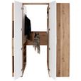 Eckschrank Begehbar mit Regal 120cm Box, Eiche Dekor/Weiß - Eichefarben/Weiß, MODERN, Holzwerkstoff (120/205/150cm) - Ondega