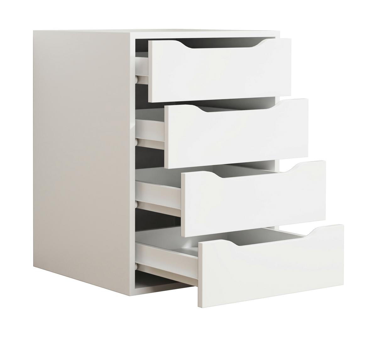 Nachtkästchen Malira Weiß B: 46 Cm - Weiß, MODERN, Holzwerkstoff (46/61/42cm) - MID.YOU