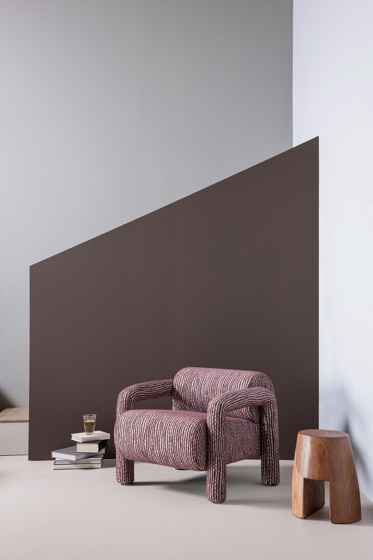 SESSEL Lenny Bordeaux B: 76cm - Bordeaux, MODERN, Textil (76/65/82cm) - Livetastic