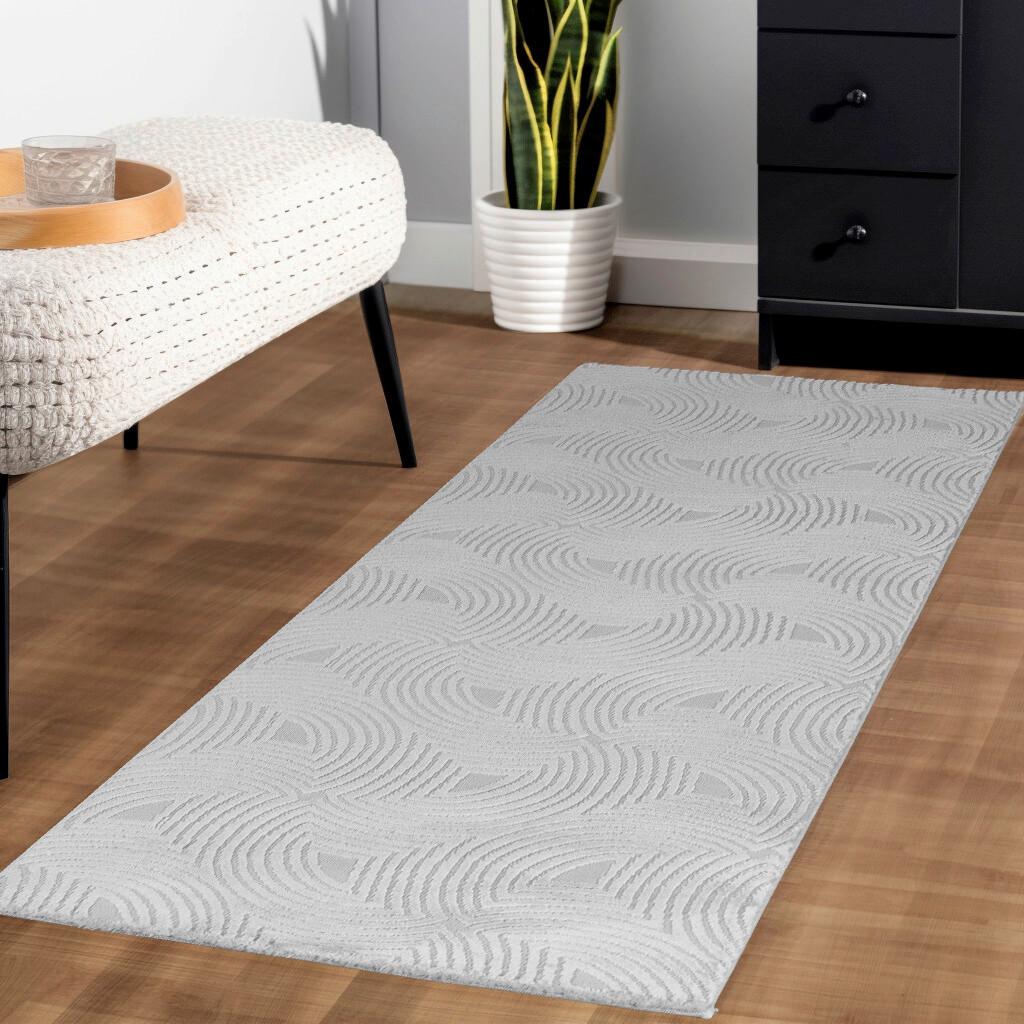 Läufer Sahara - Silberfarben, Design, Textil (80/250cm) - Novel