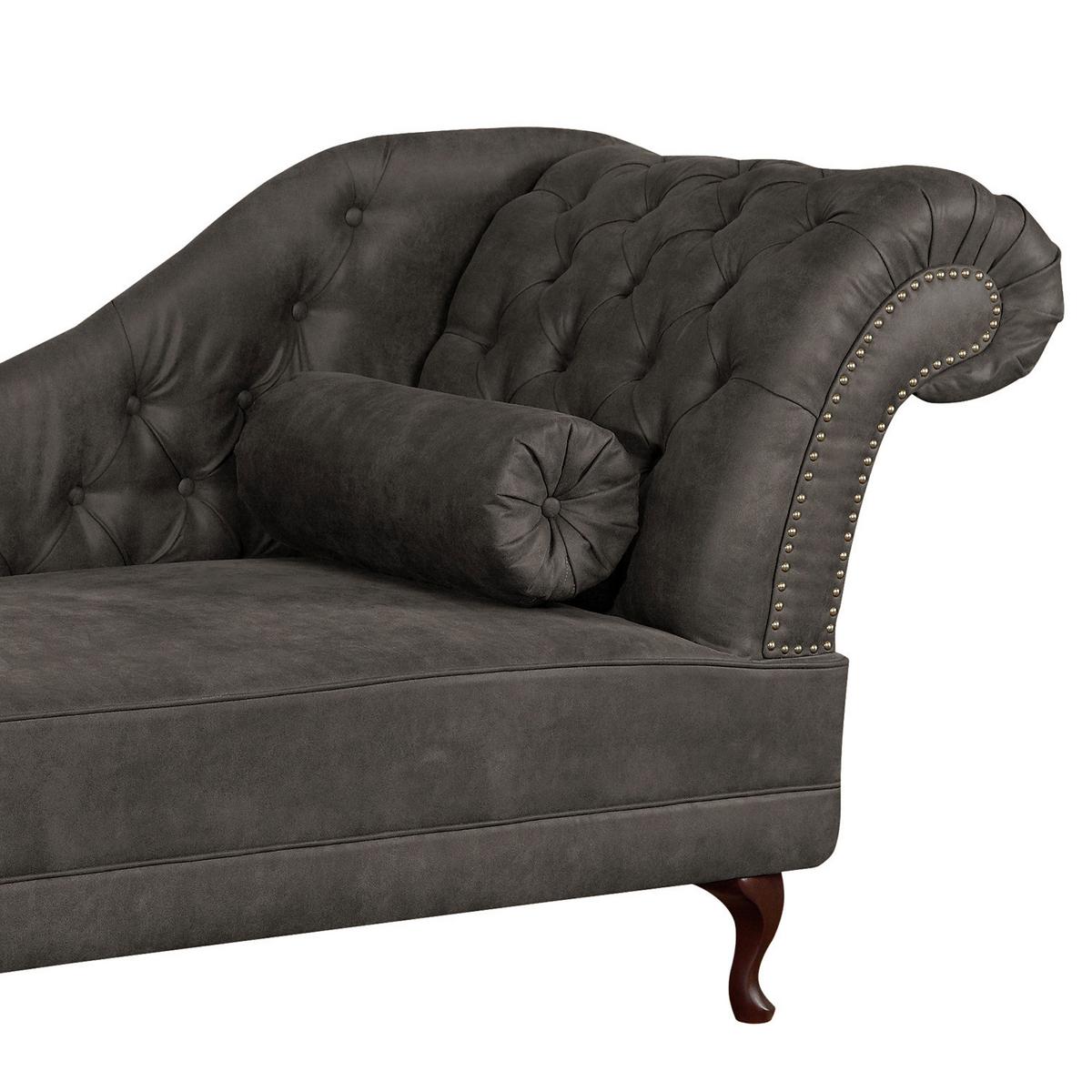 Récamiere Pako Grau B: 185cm - Braun/Grau, Design, Textil (185/93/75cm) - Livetastic