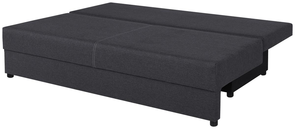 Schlafsofa Mega Dunkelgrau 190x80x75 cm - Dunkelgrau/Schwarz, Design, Holzwerkstoff/Textil (190/80/75cm) - P & B
