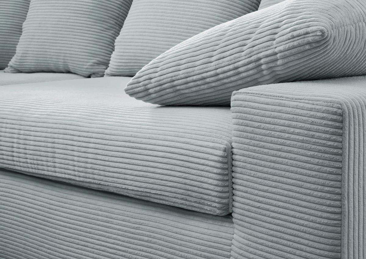 Viersitzer-sofa Avellino Hellblau B: 308 Cm - Schwarz/Hellblau, MODERN, Textil (308/80/140cm) - Livetastic