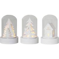 Led-dekoleuchte 064-90 Domes - Klar/Weiß, Basics, Glas/Holz (5,5/8,5cm) - Eglo