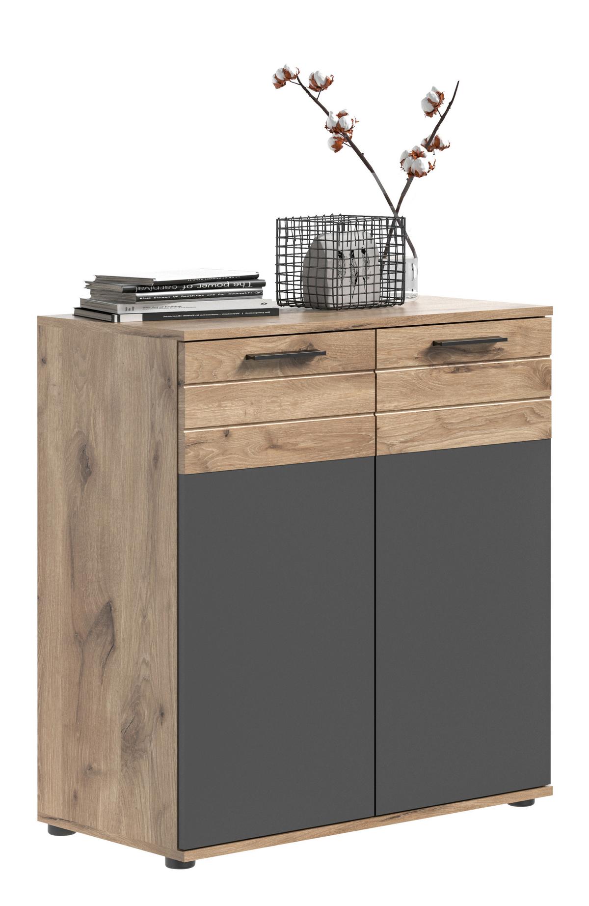 Mason B: 80 Cm Nox Oak Mason - Eichefarben/Grau, Holzwerkstoff (80/87/40cm) - MID.YOU