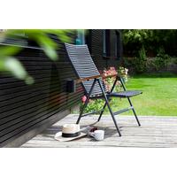 Gartenstuhl Klappbar Mood Position Kunststoff - Anthrazit/Schwarz, KONVENTIONELL, Holz/Kunststoff (60/111/72cm) - Gardenson