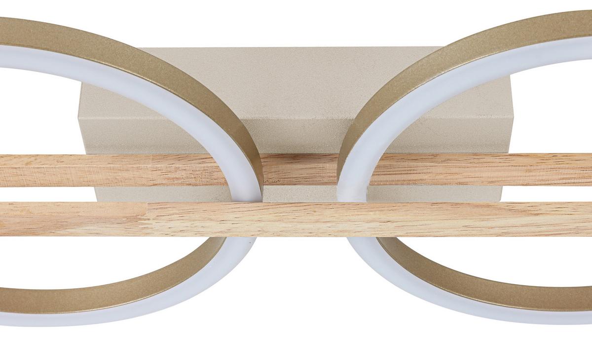 LED-DECKENLEUCHTE CAMILLO - Champagner/Naturfarben, Basics, Holzwerkstoff/Kunststoff (46/20/6cm) - Luca Bessoni