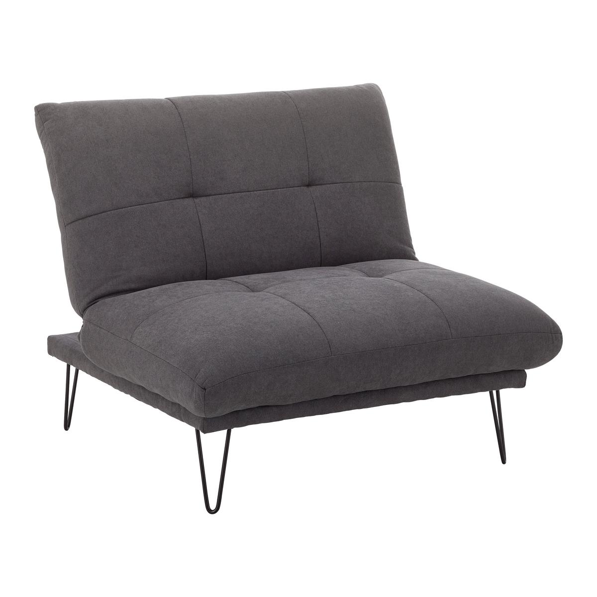 Rozkladacie kreslo CINDY, antracitová - čierna/antracitová, Modern, kov/drevo (102/120/46cm) - Bessagi Home