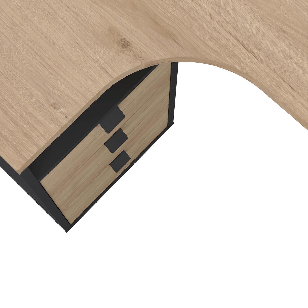 Eckschreibtisch Sign Grau/Eichefarben, L: 150 cm - Eichefarben/Grau, MODERN, Holzwerkstoff/Metall (150/99,6/75,6cm) - MID.YOU