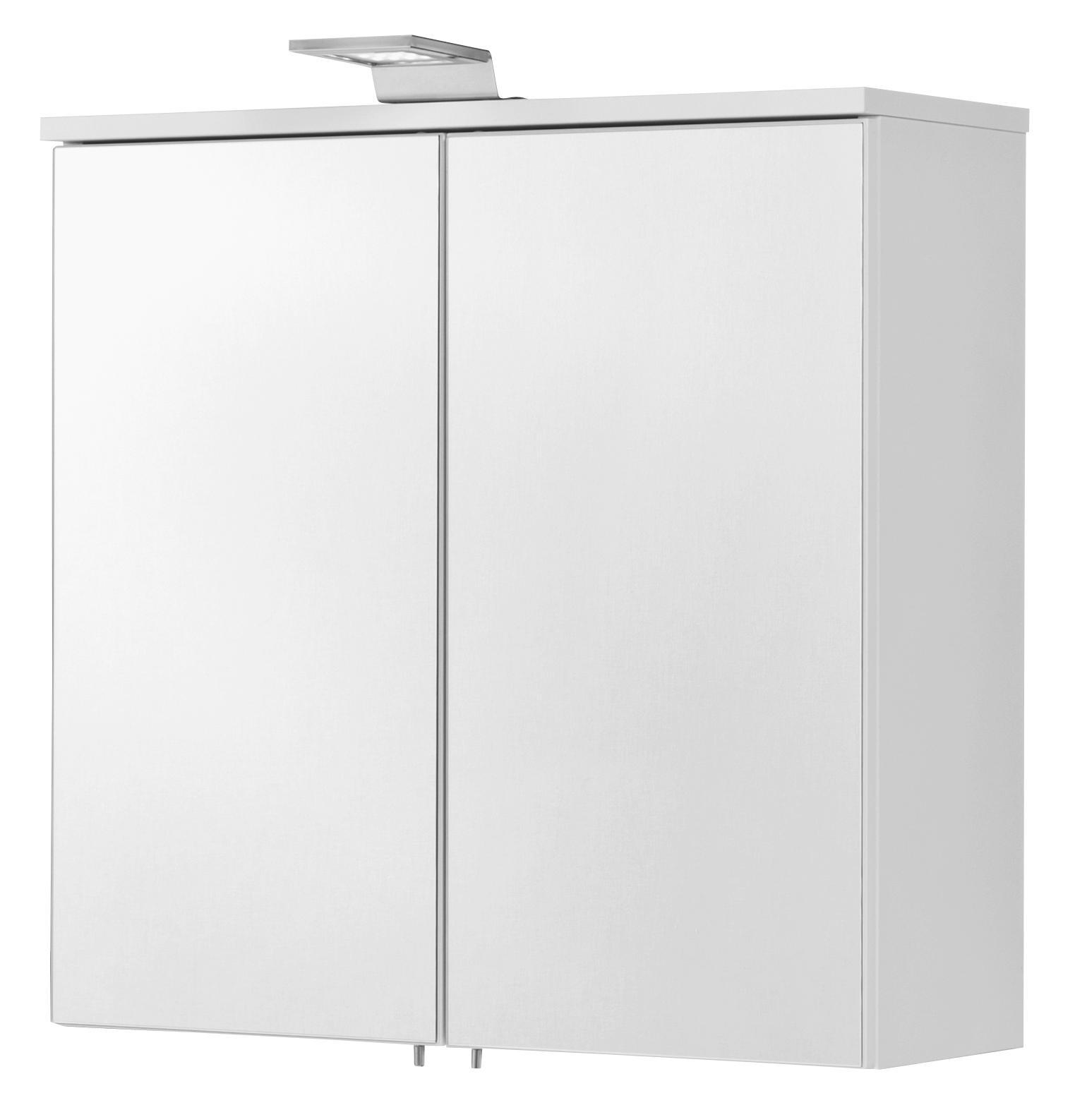 Spiegelschrank Atl B: 60cm Weiß - Weiß, Basics, Glas/Holzwerkstoff (60,5/60/23cm) - Fackelmann