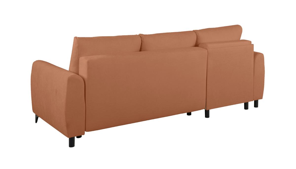 Ecksofa Moli, Rostfarben S: 236x148 cm - Rostfarben/Schwarz, Design, Textil (236/148cm) - MID.YOU