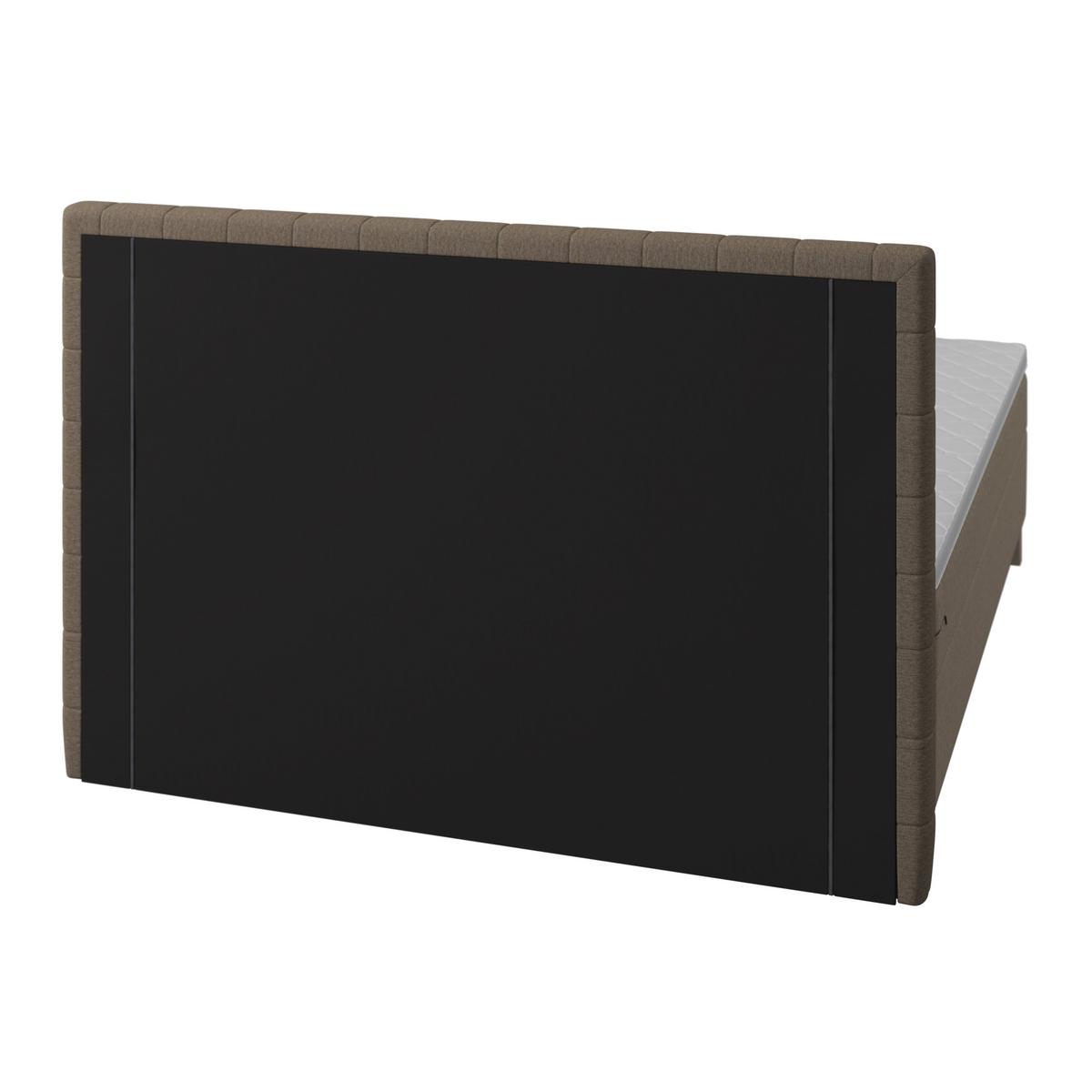 Boxspringová posteľ OLIVIA 180x200, s topperom, hnedá - hnedá/farba duba, Modern, drevo/textil (180/200cm) - Bessagi Home