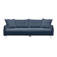 Veľká pohovka KISS -TOP- - čierna/tmavomodrá, Modern, kov/drevo (241/90/117cm) - Mömax