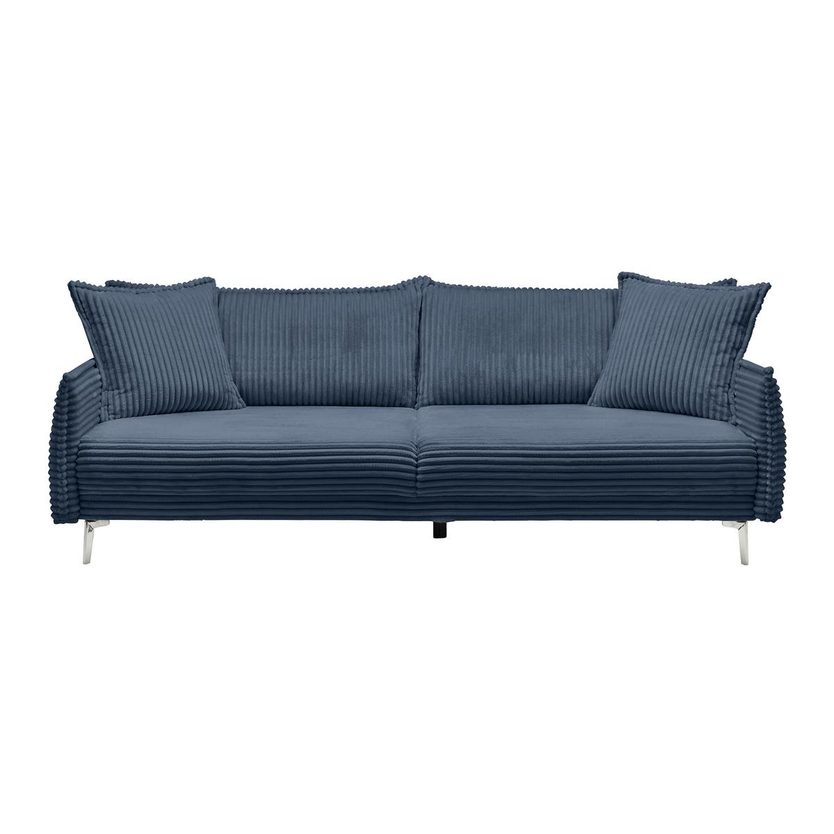 Veľká pohovka KISS -TOP- - čierna/tmavomodrá, Modern, kov/drevo (241/90/117cm) - Mömax