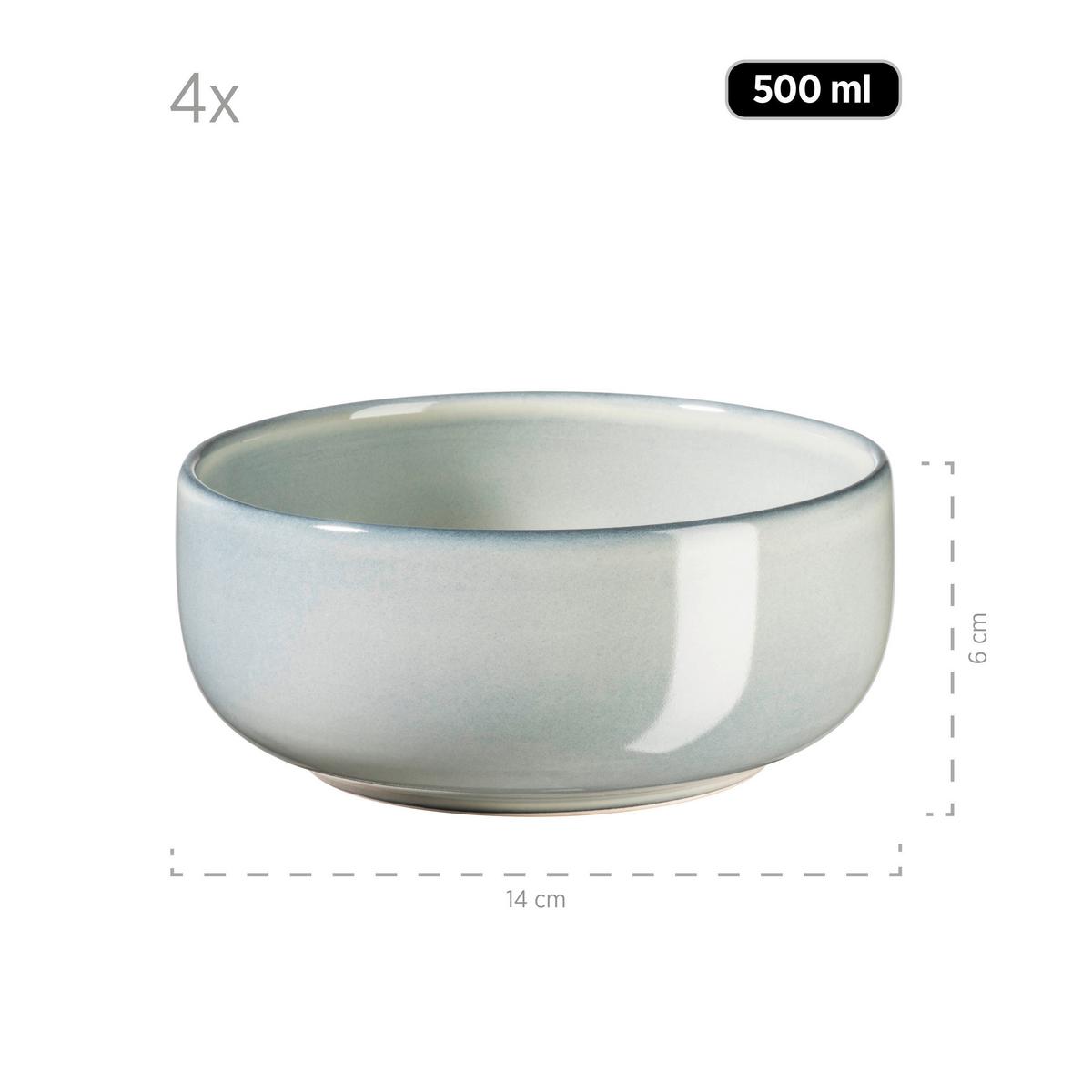 Frühstücksservice Livio 4 Personen Geschirr Set - Grün, Basics, Keramik - Mäser
