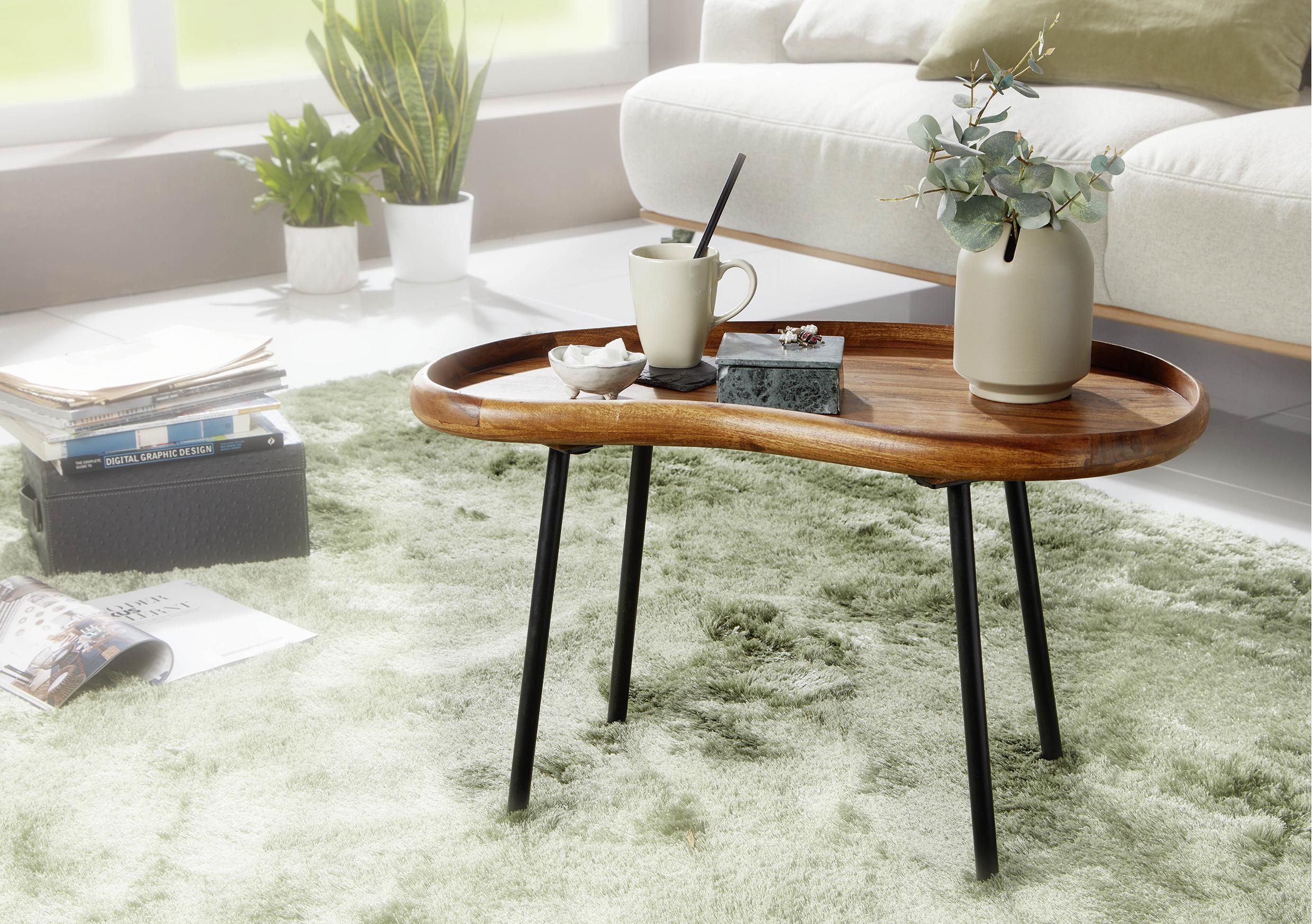 Konferenčný stolík WL5.670 masív - čierna/farba indického palisandra, Design, kov/drevo (71/40/42cm) - MID.YOU
