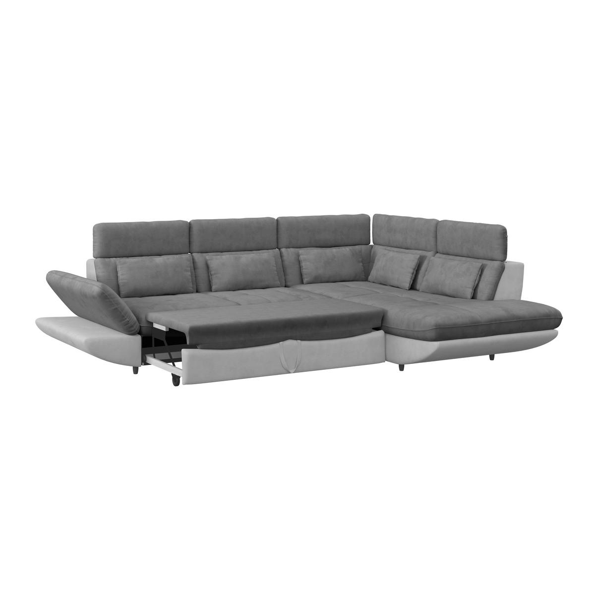 Ecksofa mit Schlaffunktion Park Hell-/Dunkelgrau - Dunkelgrau/Hellgrau, MODERN, Textil (233/311cm) - Luca Bessoni