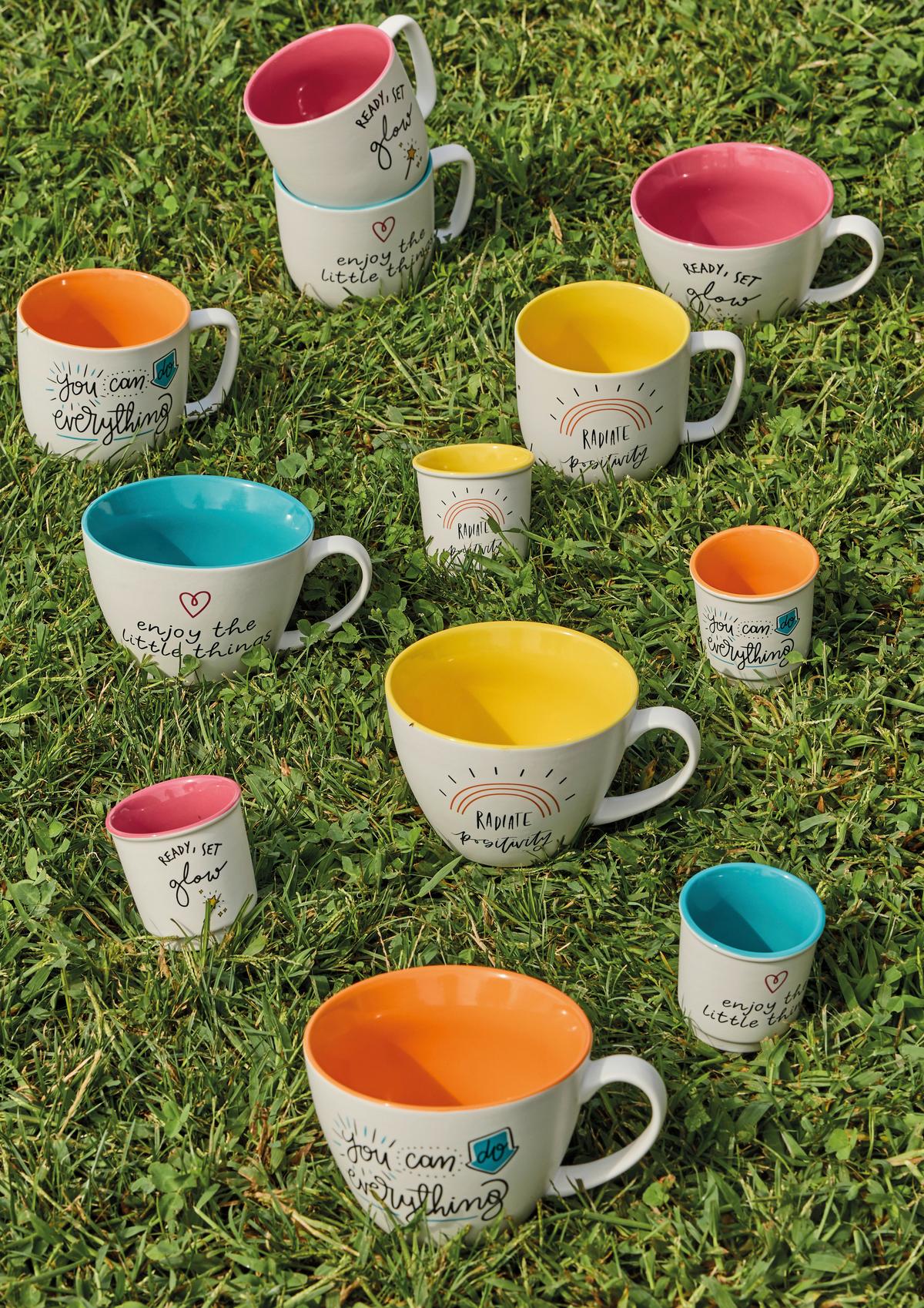 Kaffeebecher Iris - Blau/Gelb, Design, Keramik (11/14cm) - Tognana