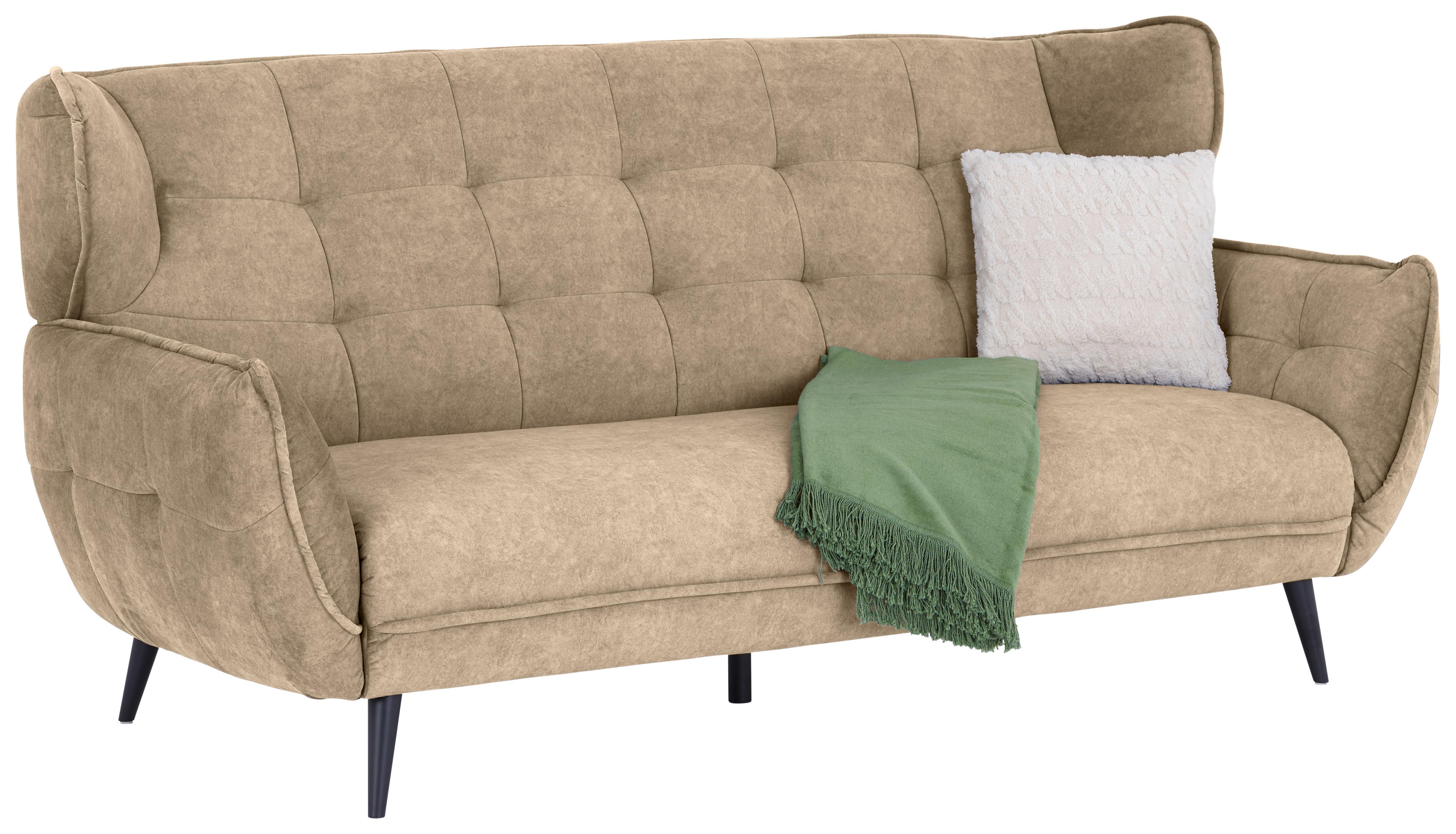 Trojmiestna pohovka PESCARA. sahara - čierna/Sahara, Modern, textil (221/105/98cm)