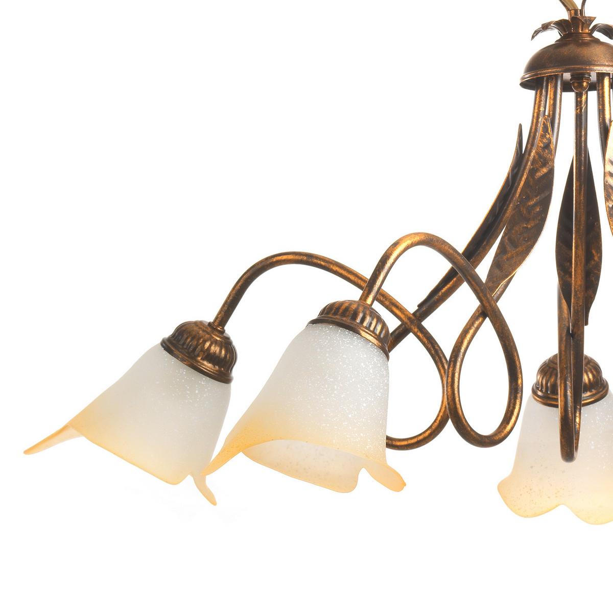 Kronleuchter 4250/5b - Bronzefarben, KONVENTIONELL, Glas/Metall (75/82cm)