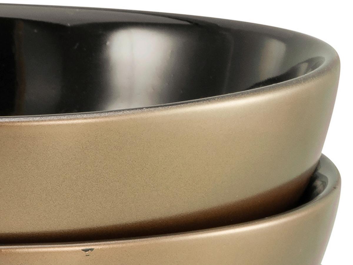 Müslischale Golden Days Schwarz/Goldfarben - Goldfarben/Schwarz, Basics, Keramik - Creatable