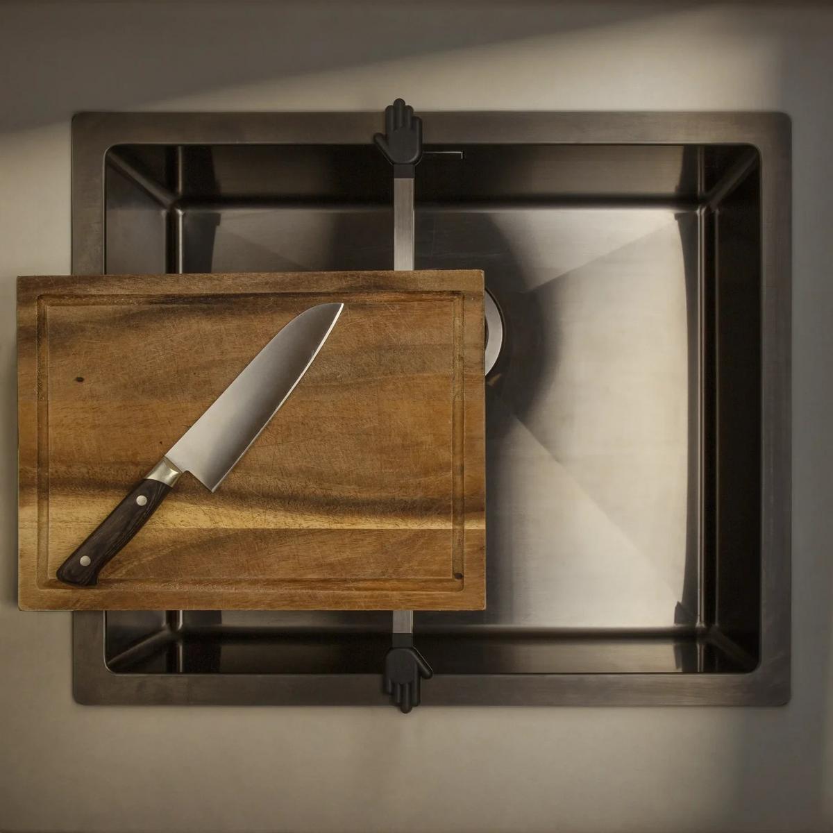 Küchenutensilienhalter Edelstahl - Edelstahlfarben, Basics, Metall (52cm) - HAPPY SINKS