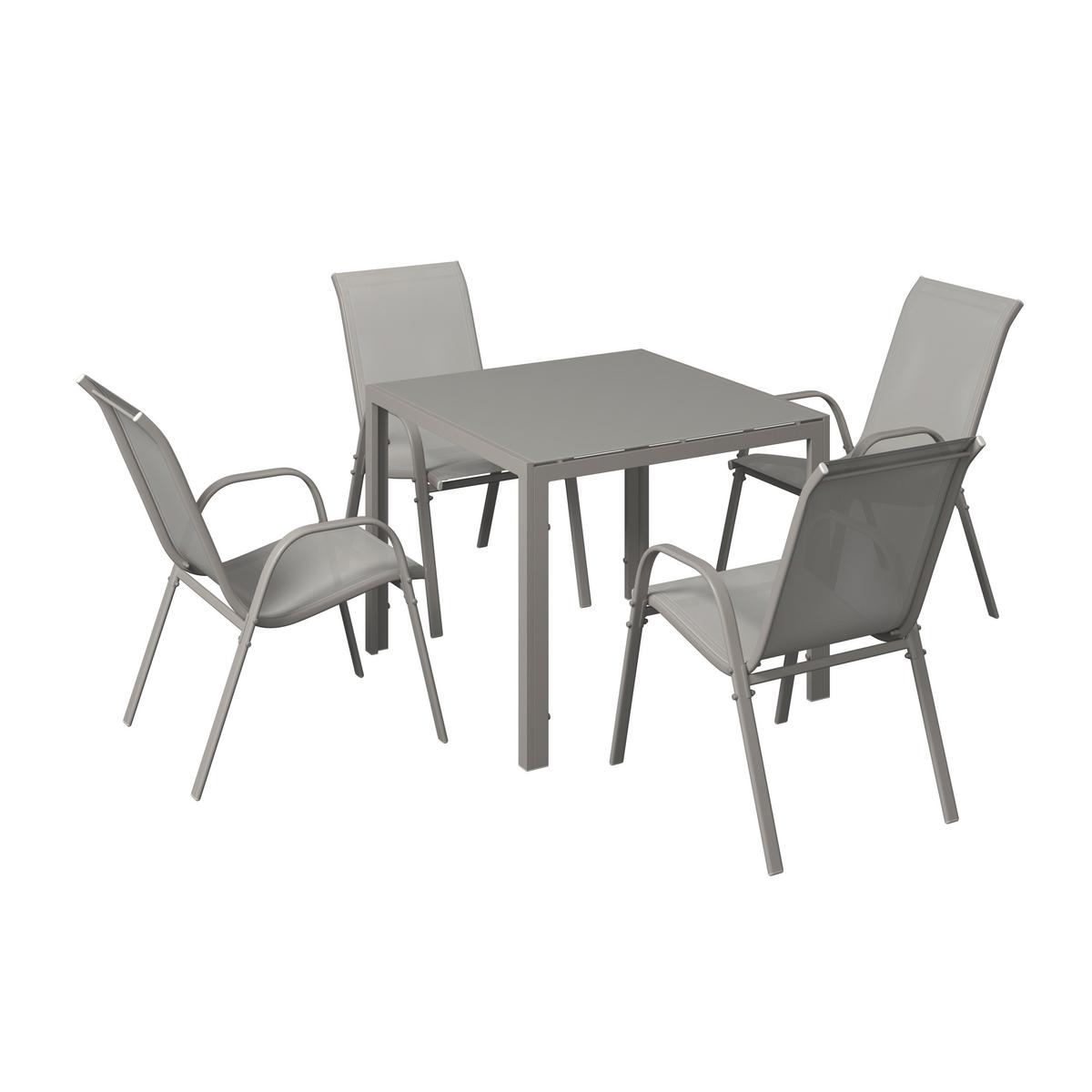 Gartenset Barcelona - Beige, MODERN, Glas/Textil - Beldano